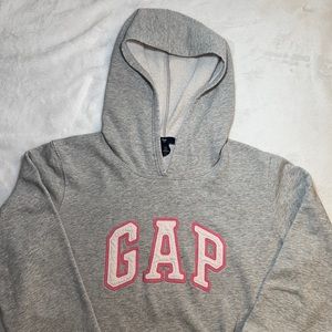 Gap Vintage Women’s Embroidered Gray with Pink Letters Hoodie Size Large